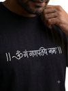 Lord Ganesha's Embroidered Oversized T-Shirt for Men BLACK | Spiritual Streetwear Tee