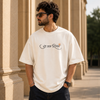 Lord Shiva Embroidered Oversized T-Shirt for Men Off- White| Spiritual Streetwear Tee