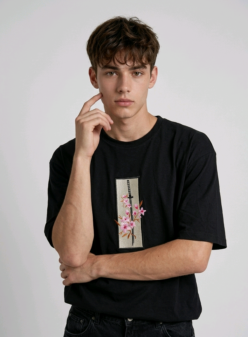 "high-density direct embroidery" to emphasize the premium quality and design technique.